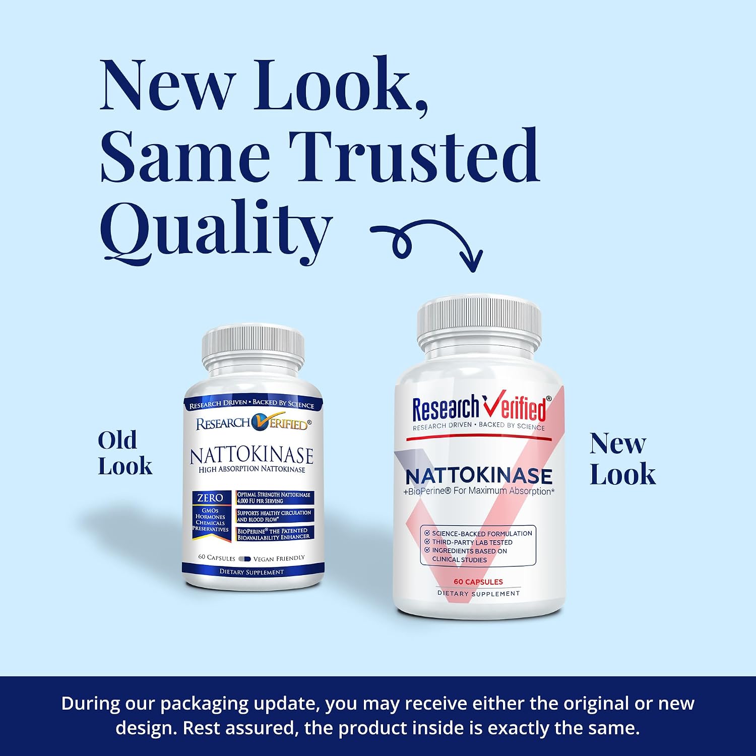 Research Verified Nattokinasa - 4000 FU - Apoyo Circulatorio - BioPerine, Sin Vitamina K2 - 60 Cápsulas - Paquete de 1