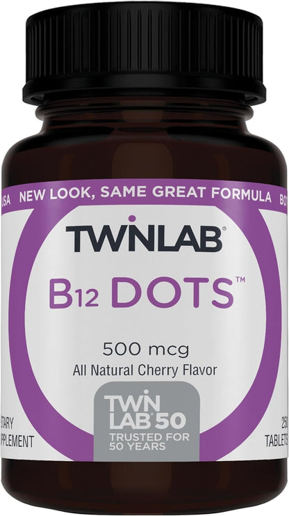 Twinlab B-12 Dots 500 mcg - 500 Comprimidos – Vegetarianos y veganos: La B12 se encuentra principalmente en – Image 7