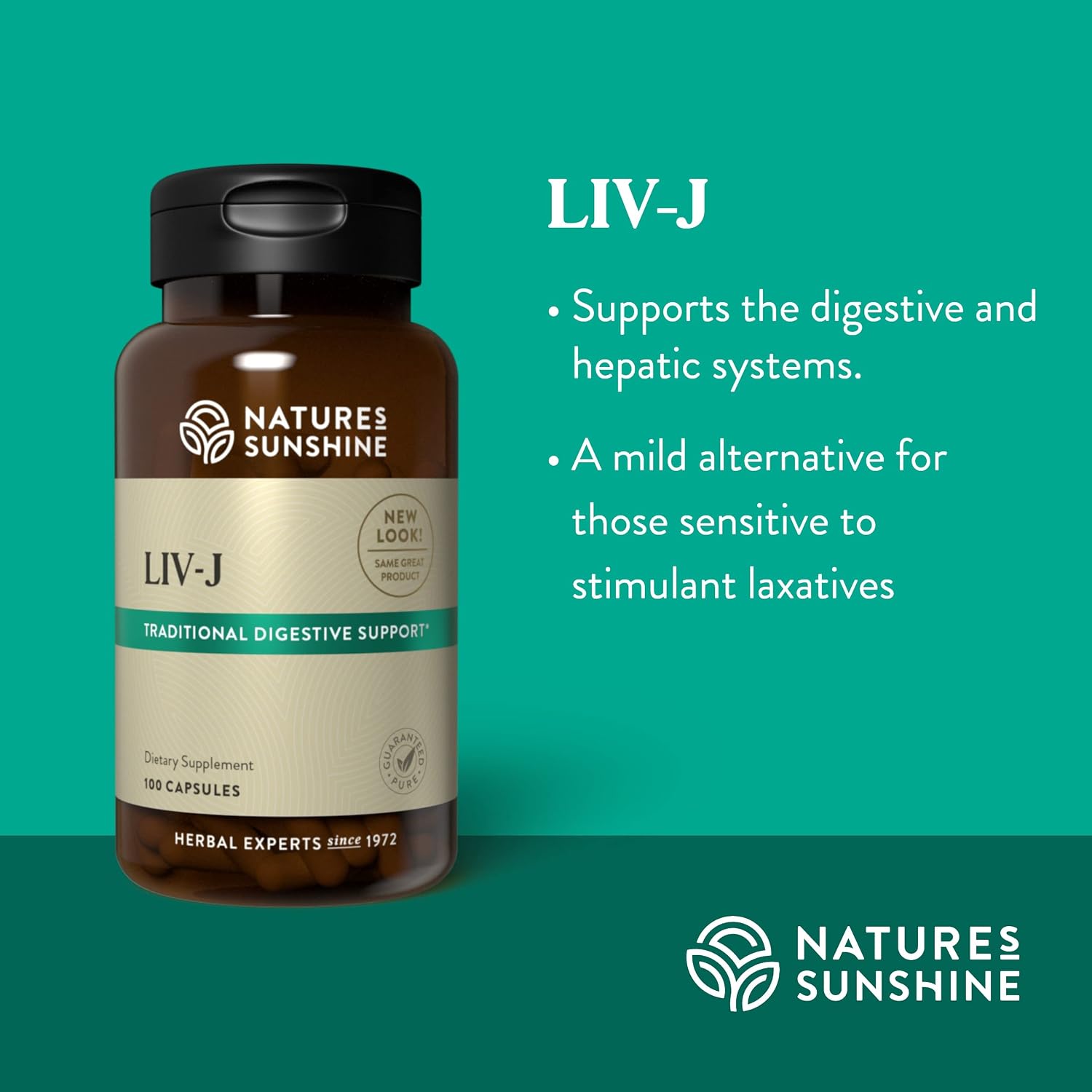 Nature's Sunshine LIV-J, 100 Cápsulas – Mezcla Herbal para el Soporte Digestivo y Hepático