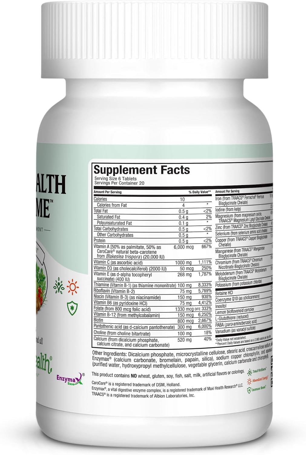 Supreme Multivitamínico de Alta Potencia con Minerales y CoQ10 - 180 Comprimidos
