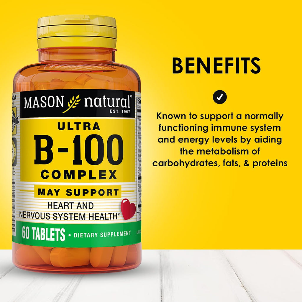 MASON NATURAL Ultra B-100 Complex, 300 comprimidos (3 paquetes)