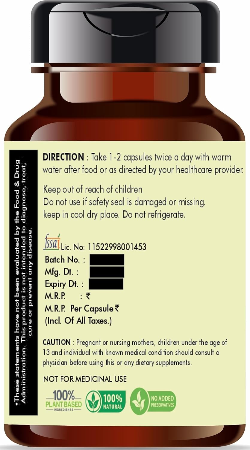 Extracto de Guduchi 500mg - 60 Cápsulas Vegetarianas | Tinospora Cordifolia | 100% Natural | Vegano | Sin Gluten