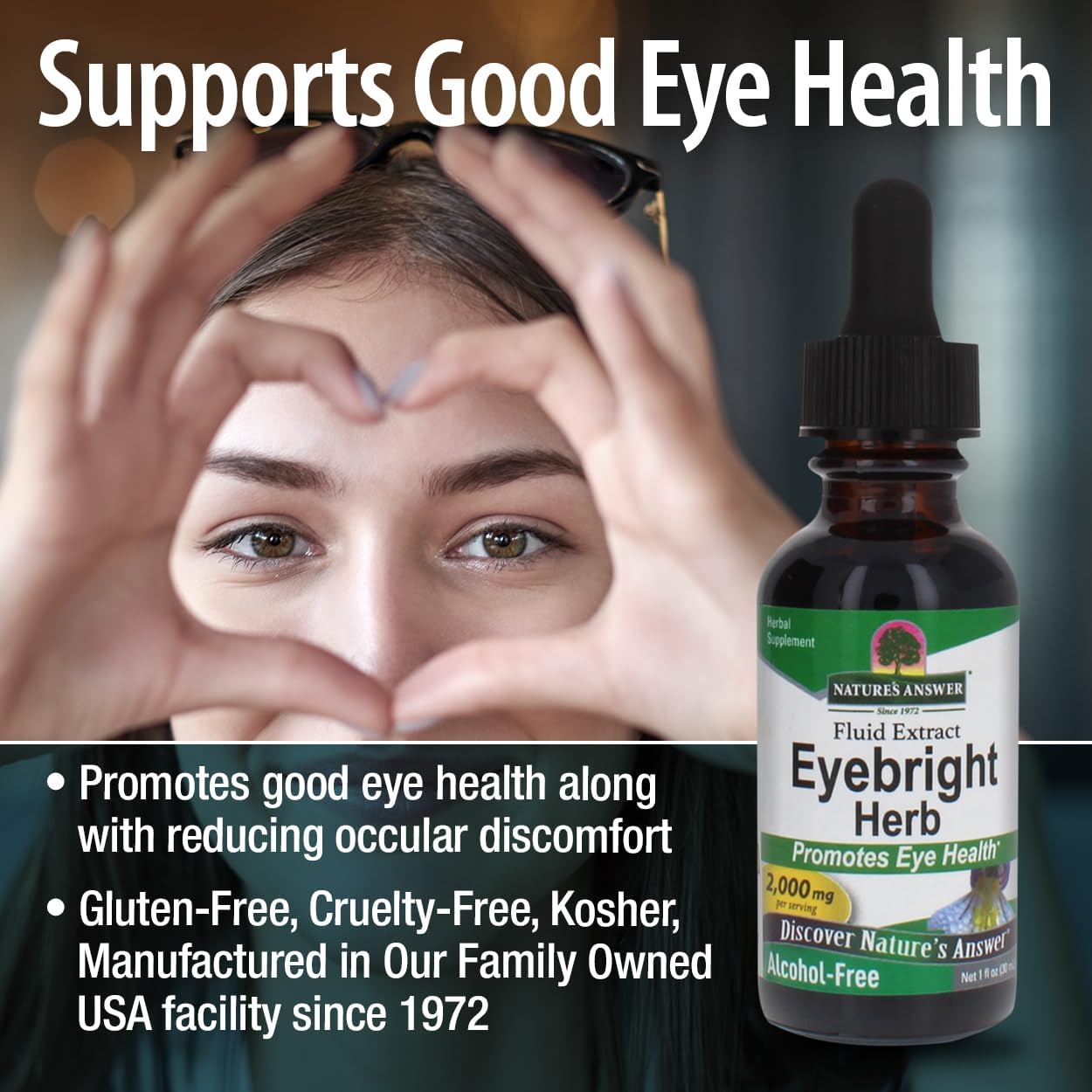 Nature's Answer Eyebright Herb – Eyebright Extract 2000 mg – Alcohol-Free, Vegan, Gluten-Free, Kosher