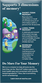 NEURIVA Memory 3D - Suplemento para Memoria y Concentración con Vitaminas B12, B6 y Ácido Fólico, 50 Cápsulas