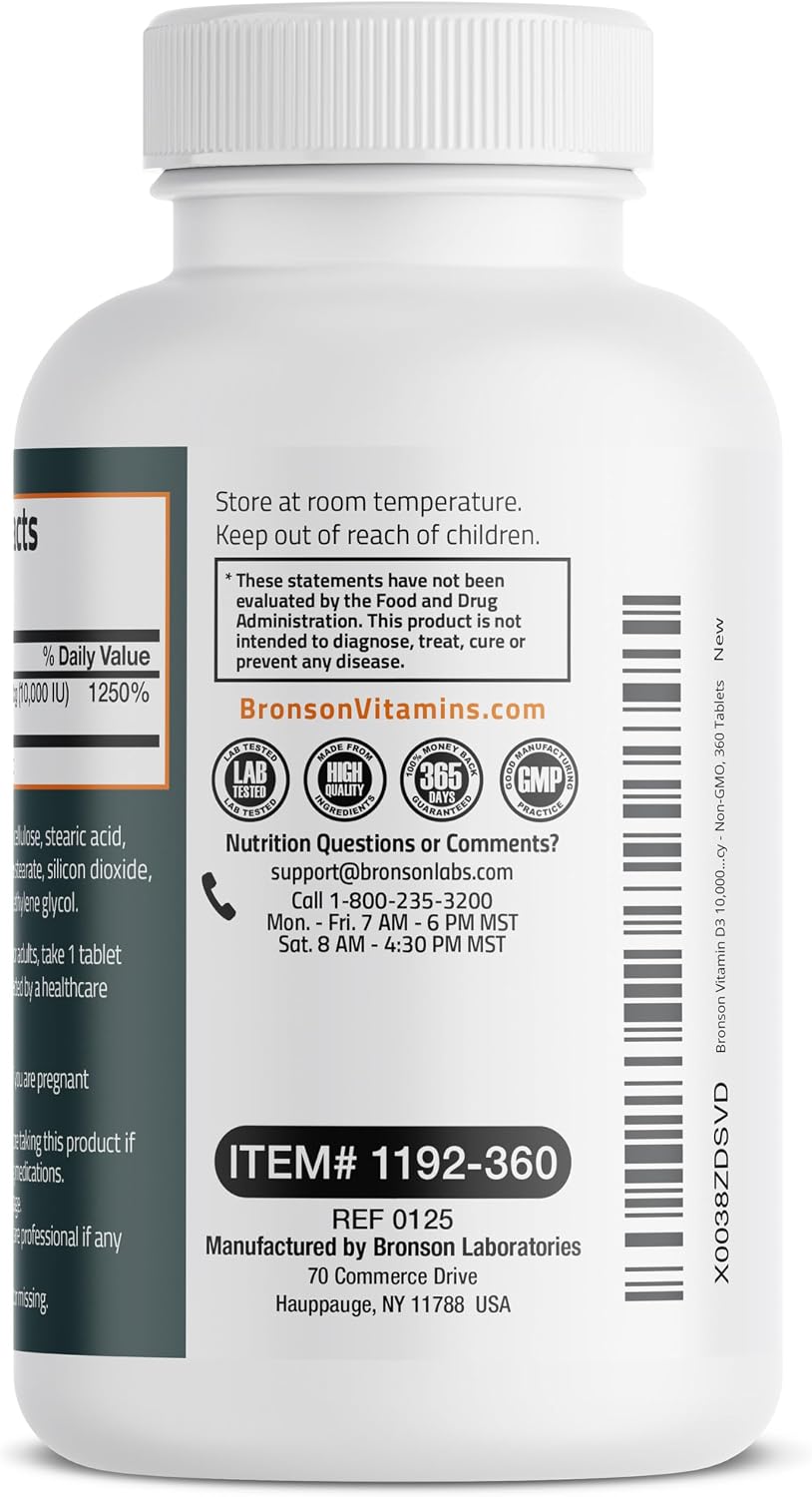Bronson Vitamina D3 10.000 UI (250 mcg) - 360 Comprimidos