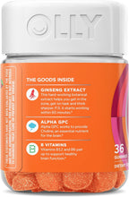 OLLY Laser Focus Gummy - Gominolas para la Concentración con Ginseng, Alfa GPC y Vitaminas B - Sabor Bayas y Mandarina - 36 Gominolas