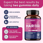 ZEBORA Biotin Gummies con Ácido Hialurónico, Queratina y Colágeno – Vitaminas para Cabello, Piel y Uñas – 90 Gominolas