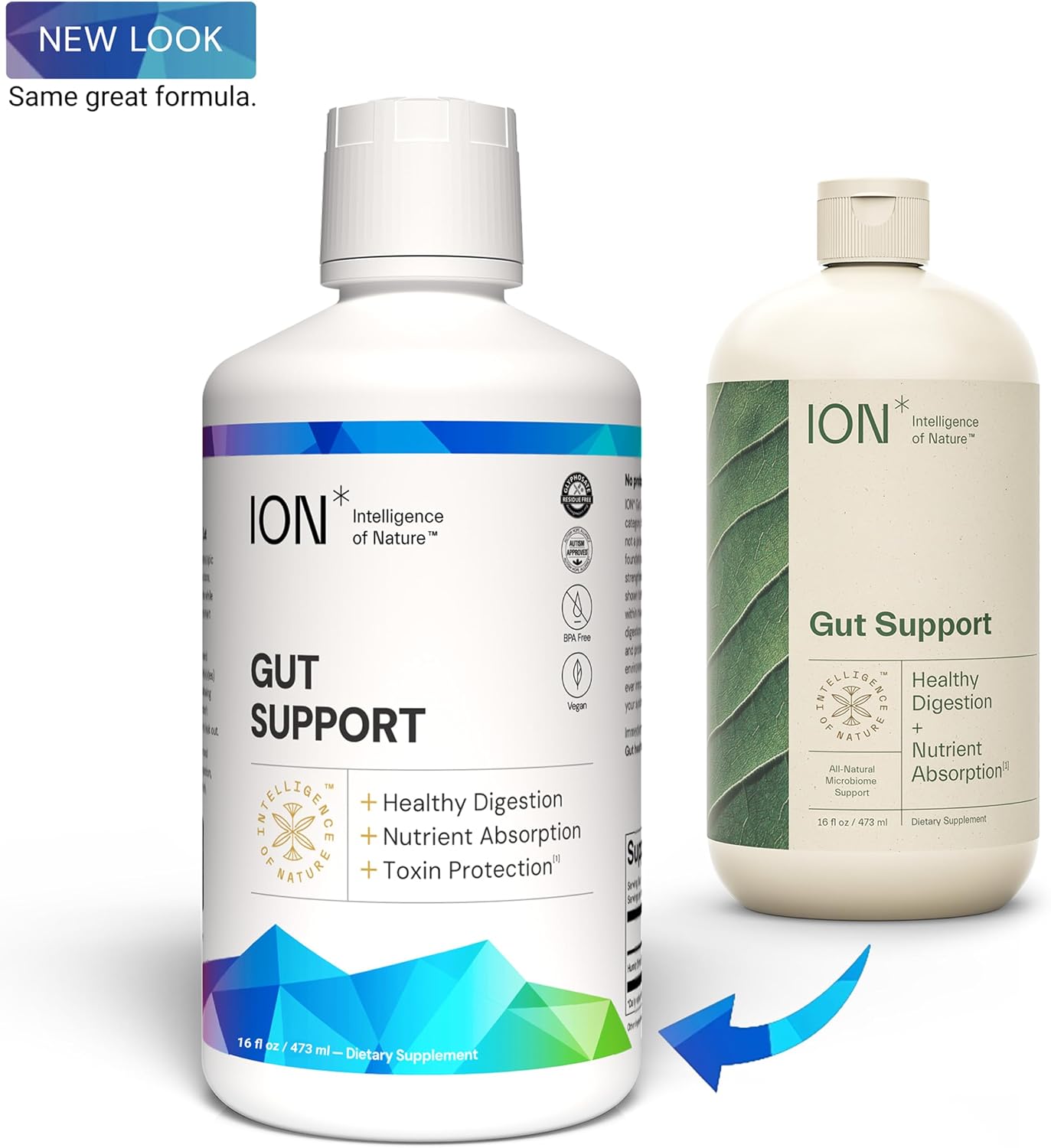 ION* Intelligence of Nature Gut Support - Suplemento Líquido para la Salud Intestinal y Digestiva, 473 ml