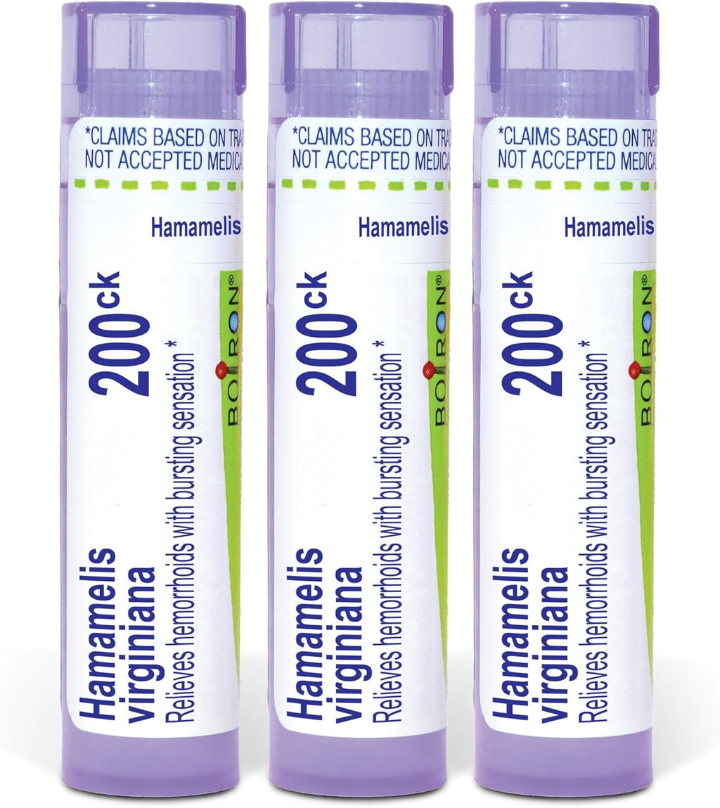 Boiron Hamamelis Virginiana 200ck Medicamento Homeopático para Hemorroides - Pack de 3 (240 glóbulos)