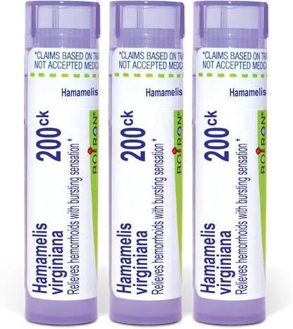 Boiron Hamamelis Virginiana 200ck Medicamento Homeopático para Hemorroides - Pack de 3 (240 glóbulos) – Image 1