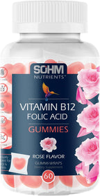 SOHM Ácido Fólico 300 mcg + Vitamina B12 Gomitas para Mujer, 60 unidades – Apoyo Prenatal