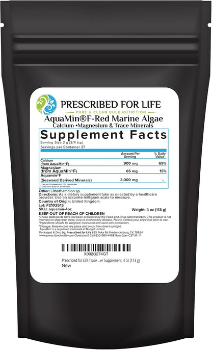 Prescribed for Life Aquamin en Polvo, – El calcio contribuye al mantenimiento de los huesos y dientes en – Image 1
