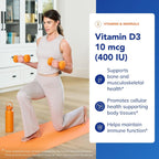 Pure Encapsulations Vitamina D3 10 mcg (400 UI) – 120 Cápsulas
