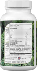 Zahler Core Greens, Cápsulas de Superalimentos Verdes, con Espirulina, Chlorella y Spectra Blend, 240 Cápsulas