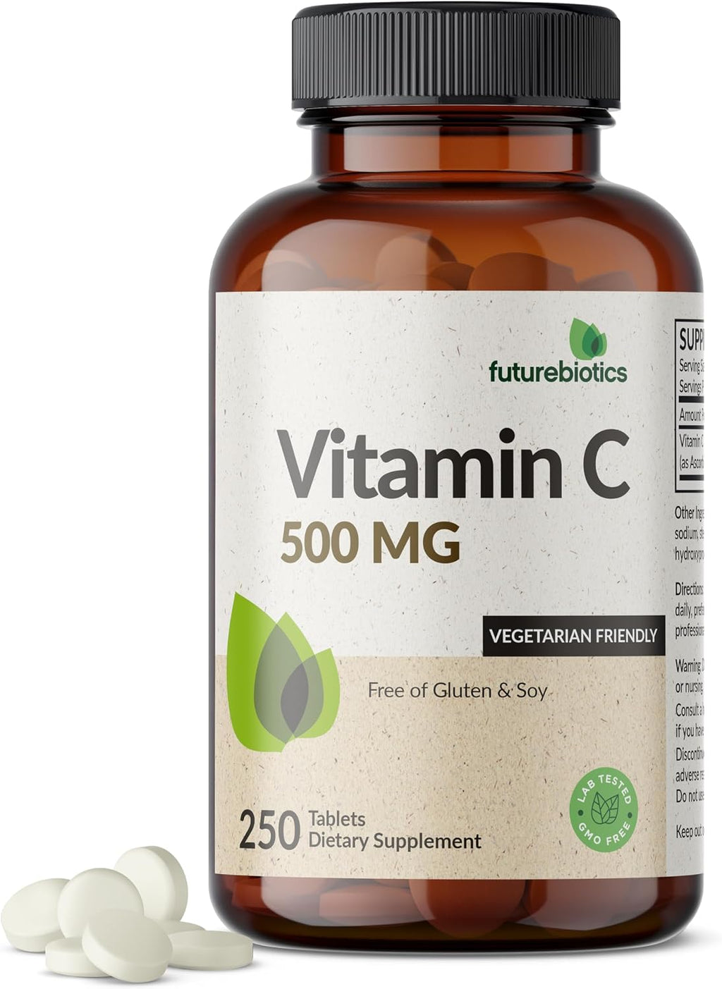 Futurebiotics Vitamina C 500 mg, 250 Comprimidos No-GMO