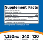 Nutricost Fenogreco Semilla 1350mg, 240 Cápsulas (2 Botes) - Sin Gluten, No GMO