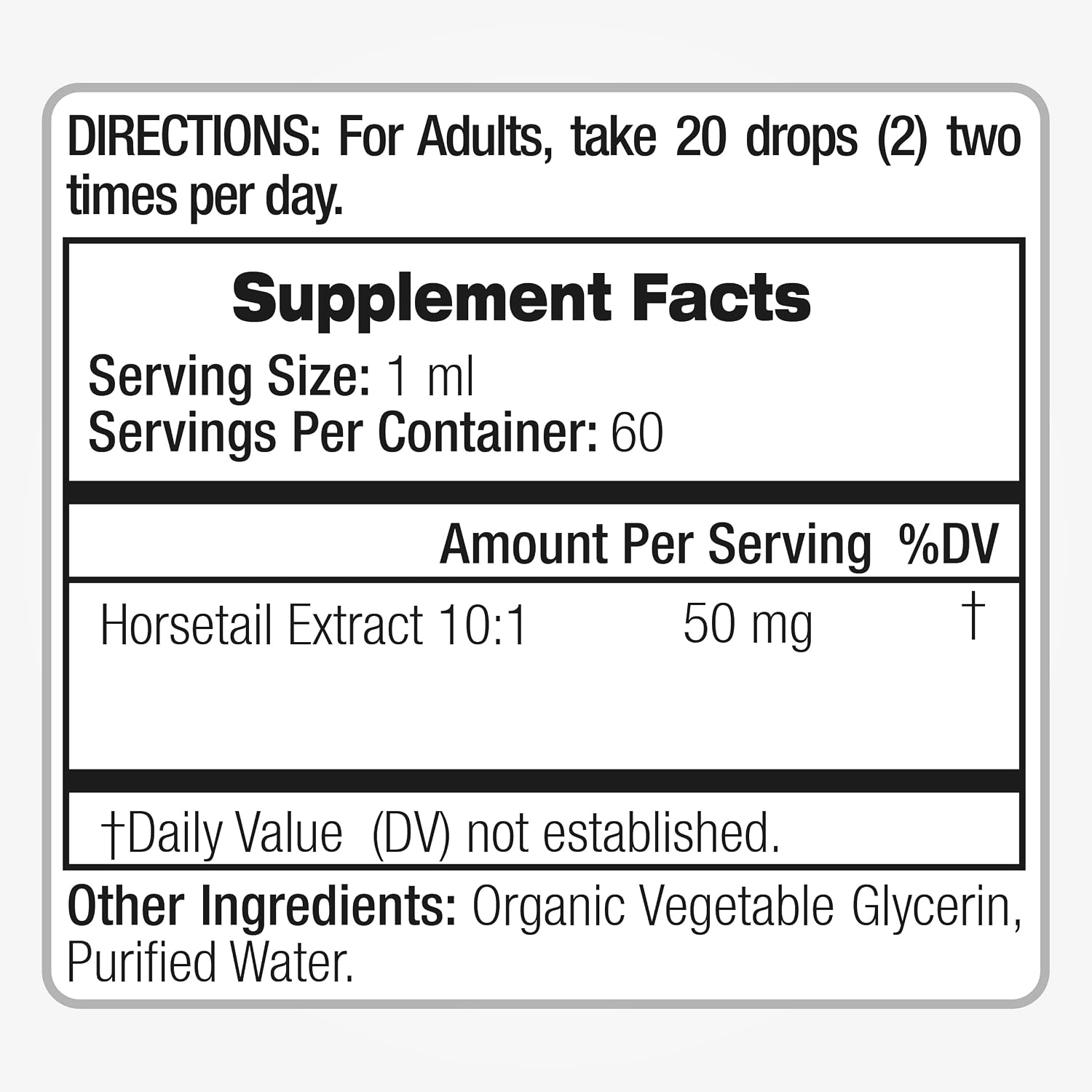 FITO MEDIC'S Lab Extracto Líquido de Cola de Caballo, sin Alcohol, 60 ml