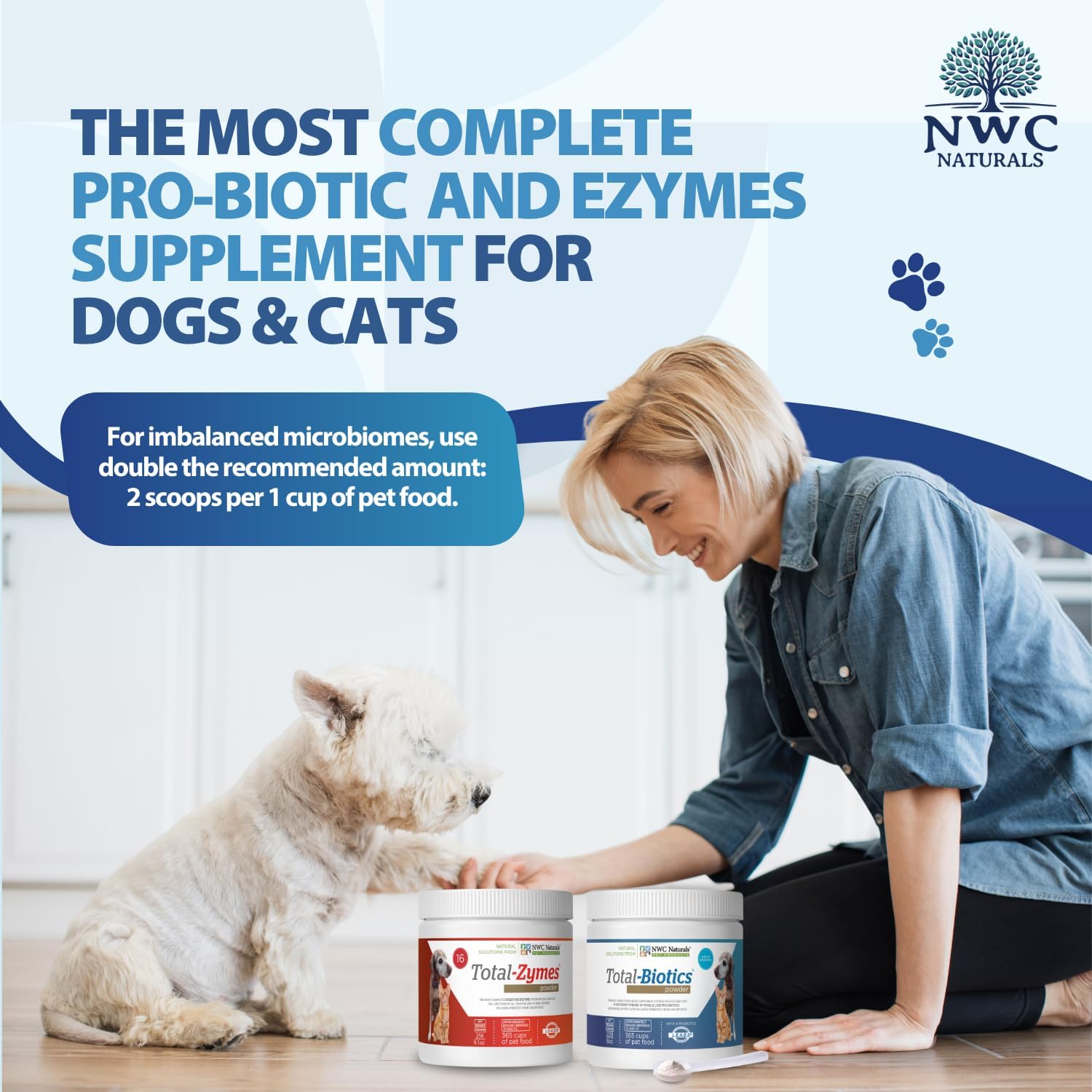 Twin Pack - Probióticos y Enzimas Digestivas para Perros y Gatos: Total-Zymes y Total-Biotics (2x 226 g)
