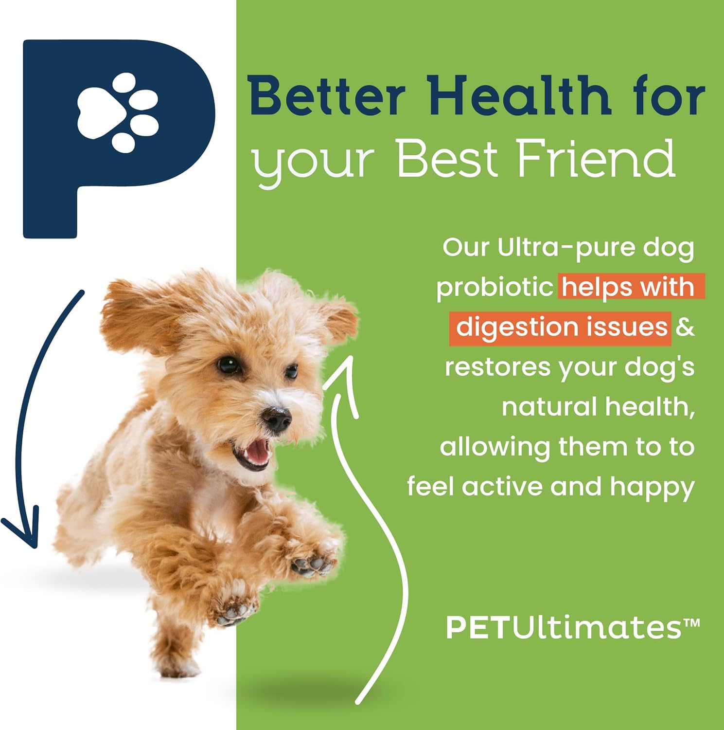 Pet Ultimates Probióticos para Perros - Polvo 137g (120 dosis)