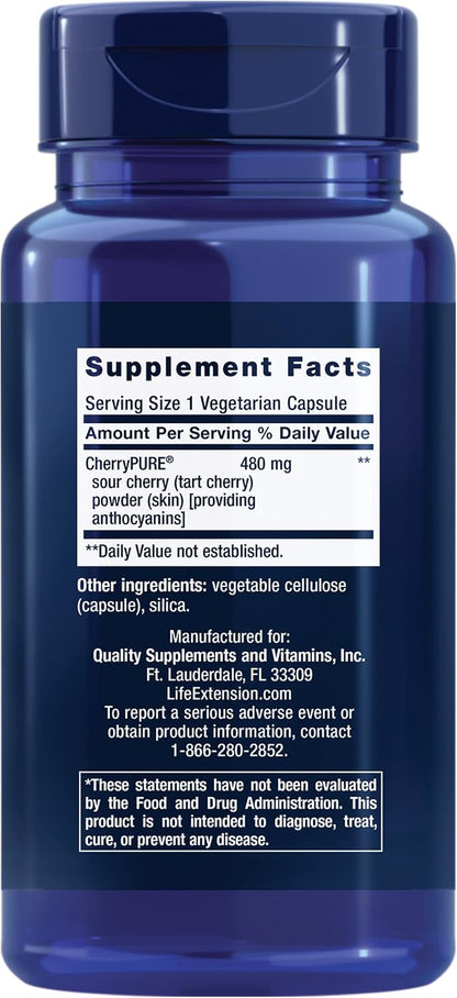 Life Extension Tart Cherry con CherryPURE® - 60 Cápsulas – Image 2