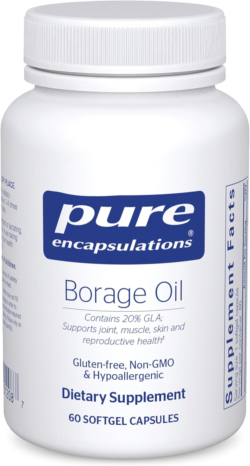 Pure Encapsulations Borraja Aceite | Suplemento Hipoalergénico | 180 Cápsulas Blandas