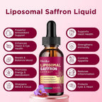 Hovika Suplemento de Azafrán Liposomal - 88.5 mg Extracto de Azafrán con L-Teanina, Manzanilla, Vitaminas C, B6, B12 y D3 - Apoyo al Estado de Ánimo, Energía y Enfoque - 60 ml Sabor Fresa