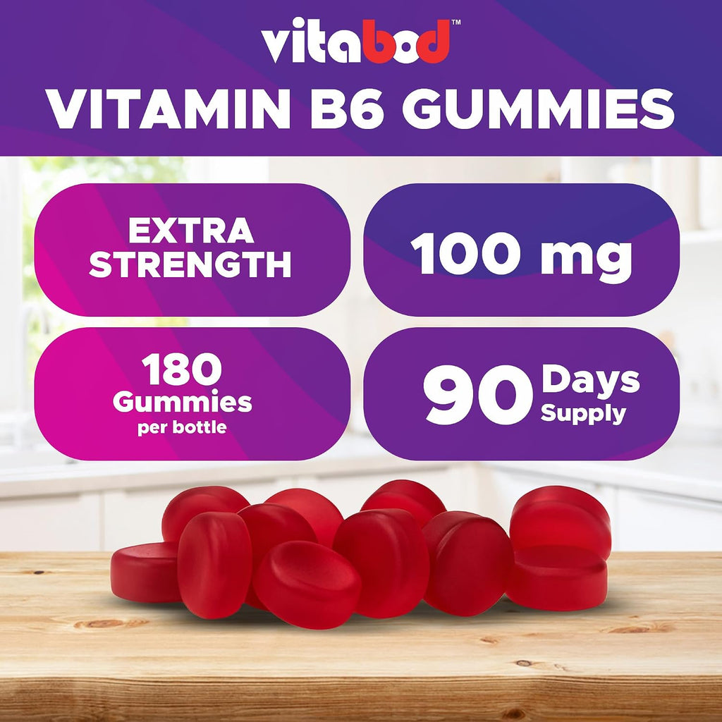 Vitabod Vitamina B6 Gomitas 100mg - 180 Gomitas de Pectina