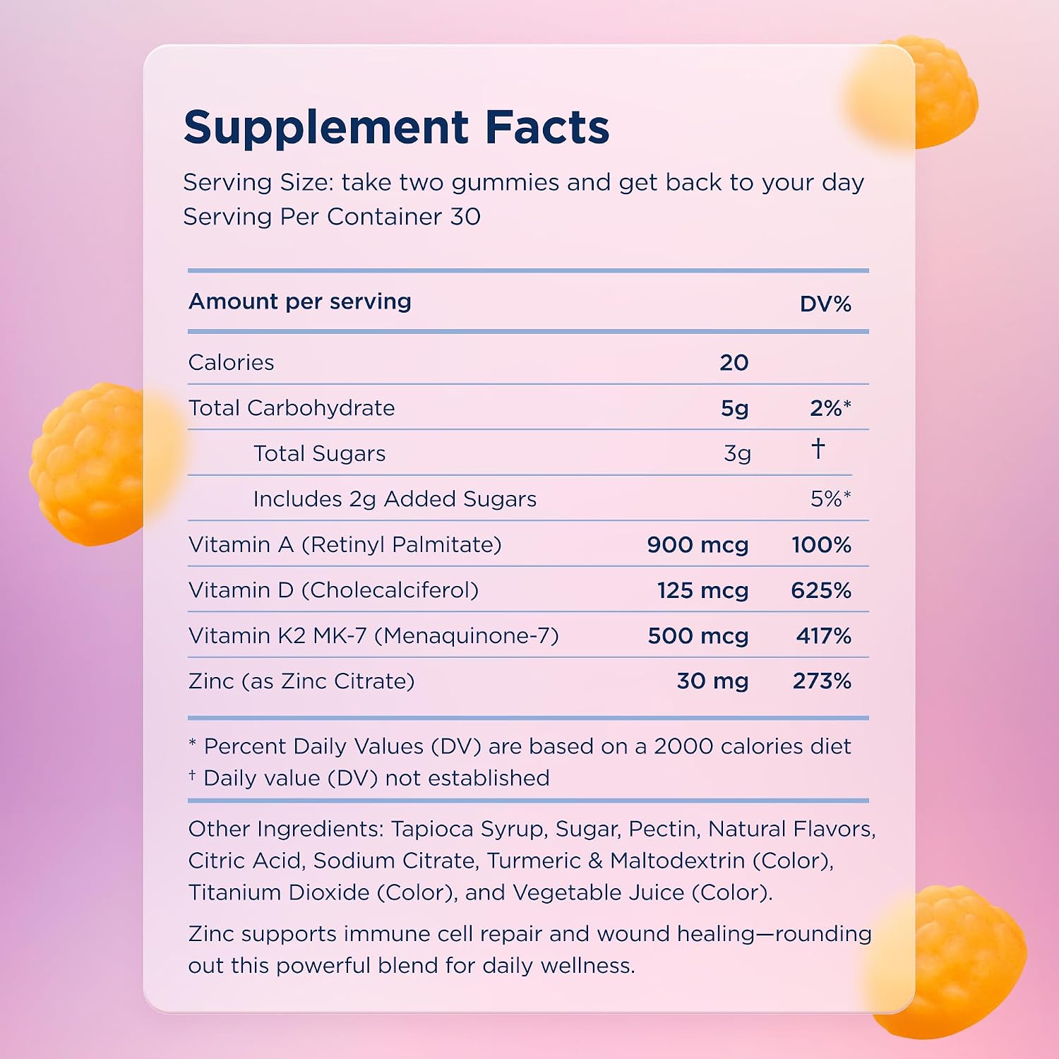 Canary Barrier Booster Vitamin A, D, K y Zinc - Gominolas Veganas Sabor Berry Banana - 60 Gominolas