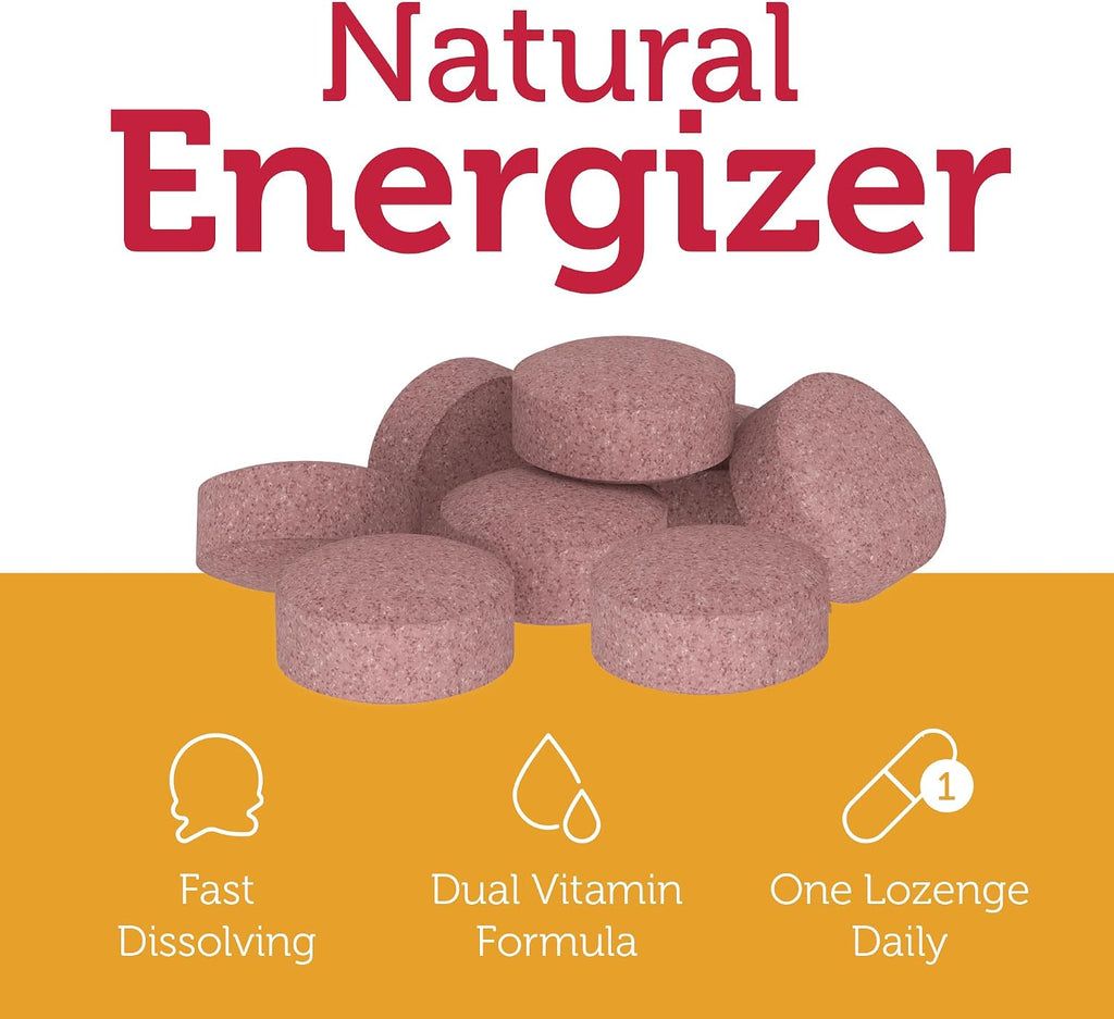 Zahler Energizer - Suplemento de Folato y B12 - Pastillas de disolución rápida sabor cereza - Metilcobalamina 1000 mcg y Ácido Fólico 1360 mcg (90 comprimidos)