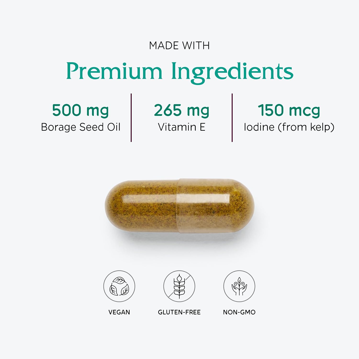 Vitanica Breast Cycle Blend - Breast Support Supplement with Chaste Tree and Vitamin E - 60 Vegan Capsules
