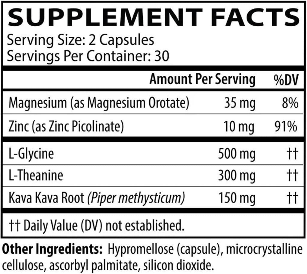 Neurobiologix Neuro Calm & Rebalance - Complejo de L-teanina, Magnesio, Zinc y Kava Kava - 60 Cápsulas