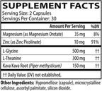 Neurobiologix Neuro Calm & Rebalance - Complejo de L-teanina, Magnesio, Zinc y Kava Kava - 60 Cápsulas