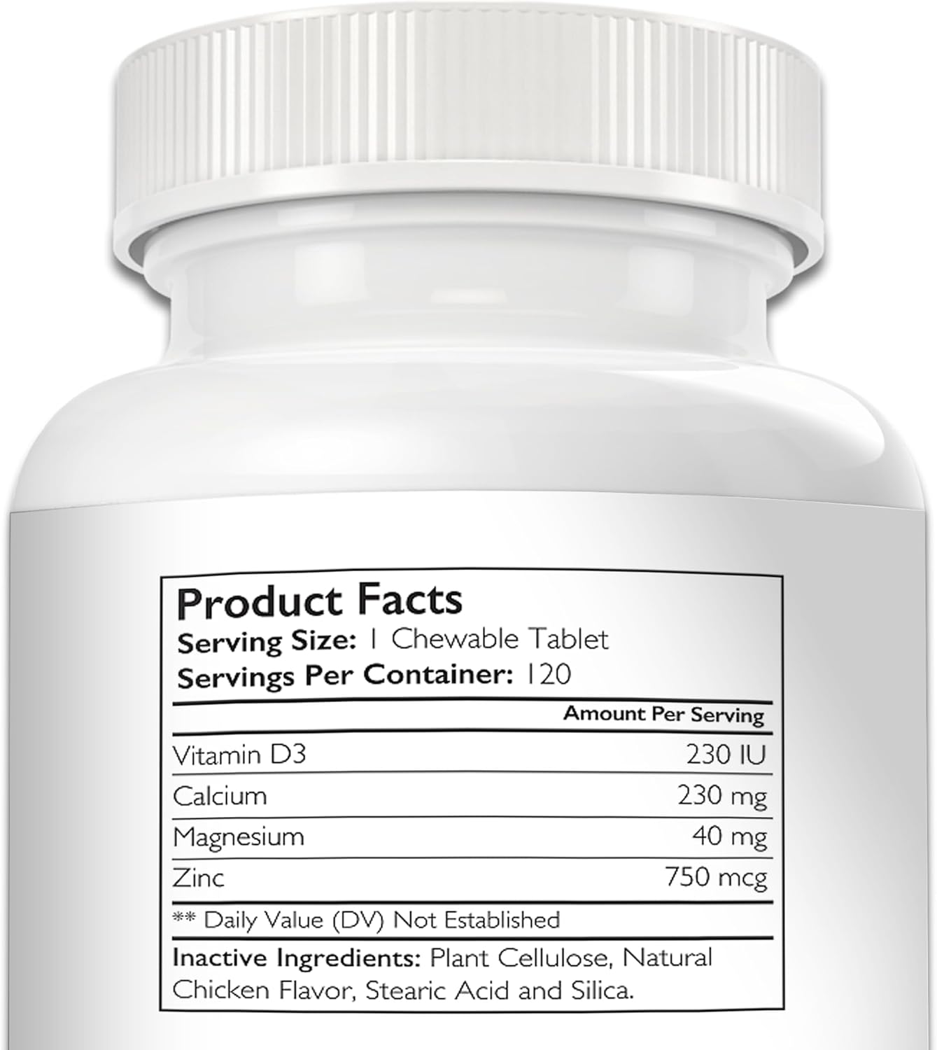 Nutrition Strength Vitamina D para Perros con Calcio, Magnesio y Zinc - 120 Comprimidos Masticables