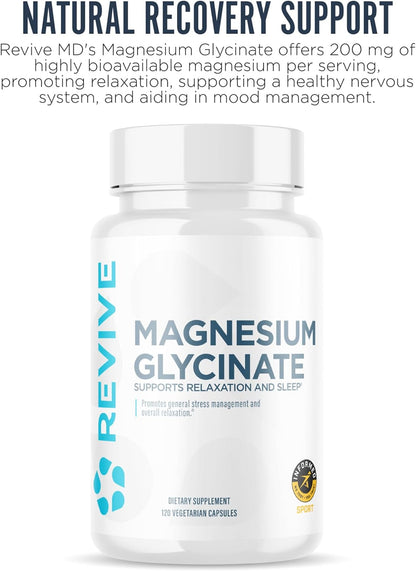 Revive MD Magnesio Glicinato Puro 200 mg – – Glicinato de magnesio: Unido a glicina, un aminoácido con propiedades – Image 3