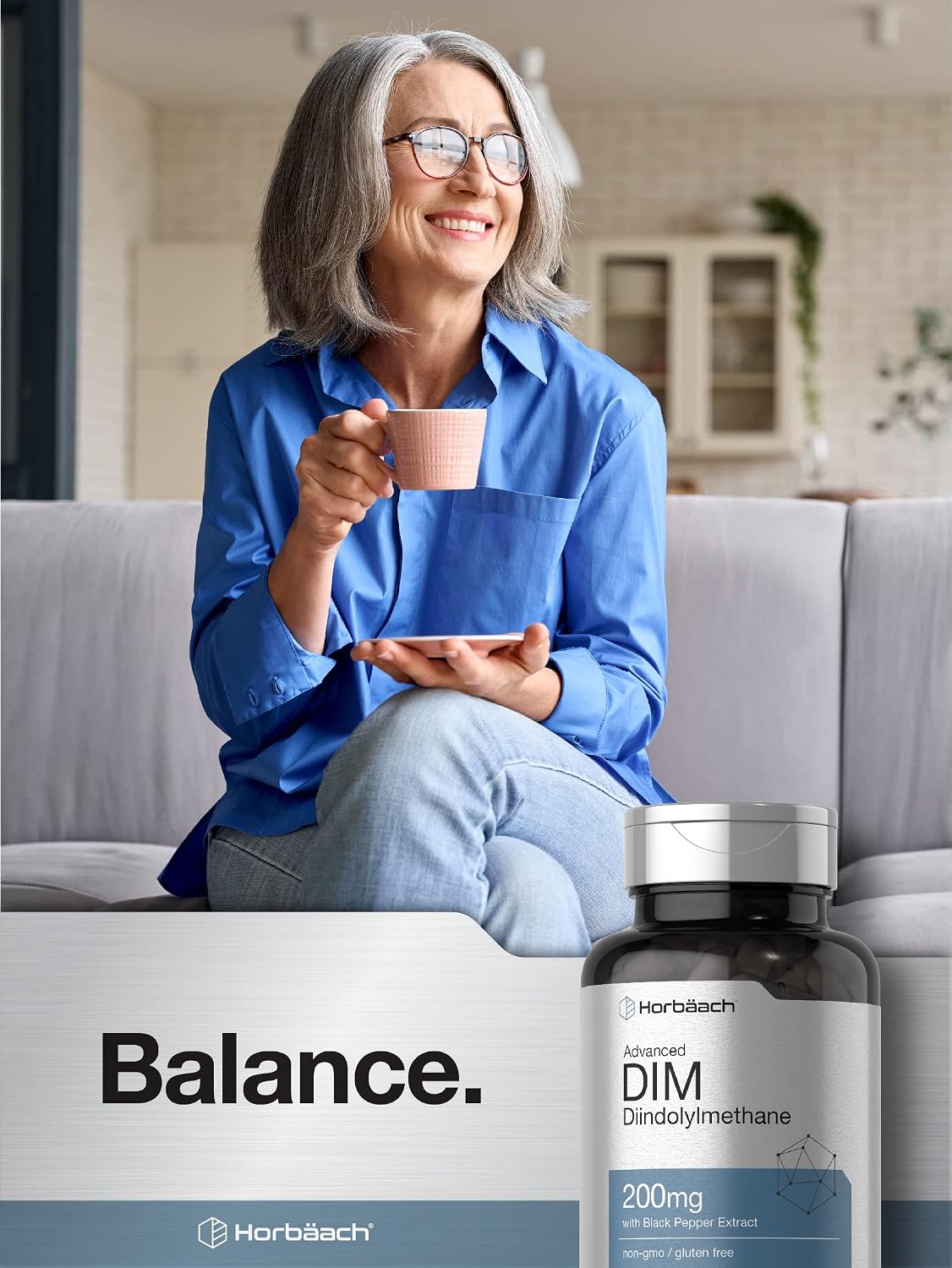 Horbäach DIM 200 mg - 200 Cápsulas con Extracto de Pimienta Negra