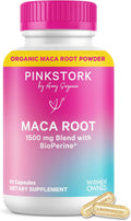 Pink Stork Maca Orgánica en Cápsulas – Maca Peruana con BioPerine para el Bienestar Femenino