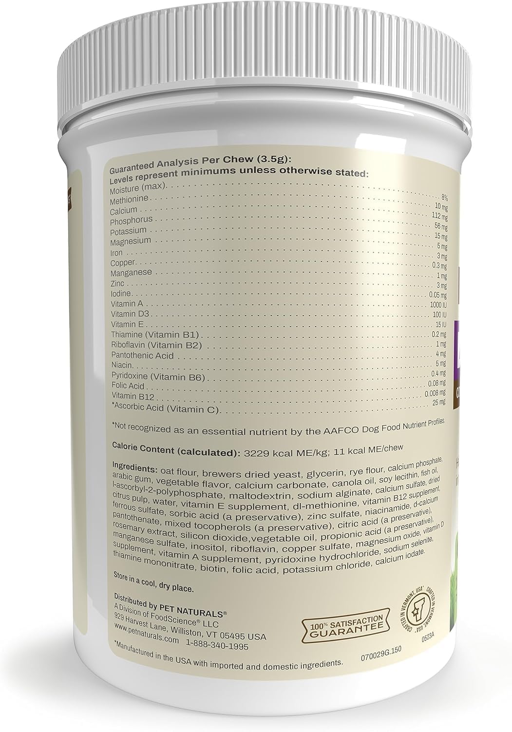 Pet Naturals Multivitamínico Diario para Perros - 21 Nutrientes Esenciales, Ácidos Grasos y Antioxidantes - 150 Comprimidos Blandos Sabor Vegetal