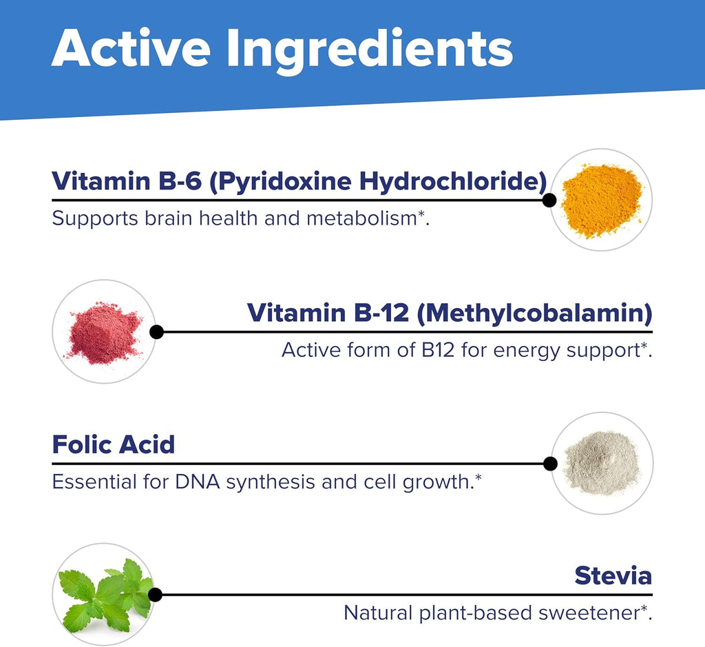 Superior Source Vitamina B12 Metilcobalamina 5000 mcg con B6 y Ácido Fólico - 60 Comprimidos Sublinguales
