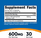 Nutricost Uridine Monophosphate (UMP) 60 Capsules, 600 mg per Serving - Vegan, 30 Servings