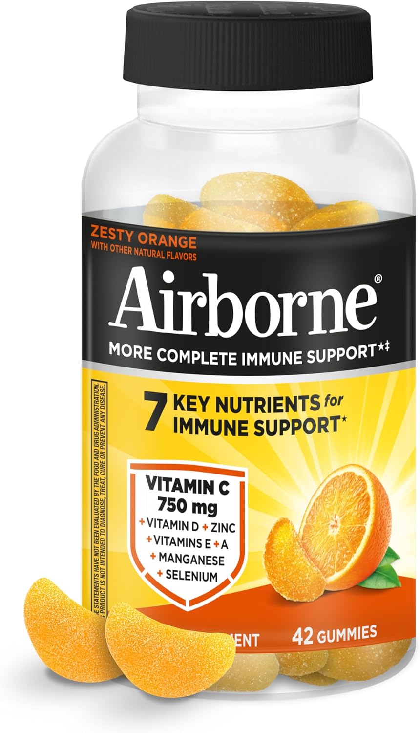 Airborne Immune Support Gummies, Orange Flavor, 42 Count
