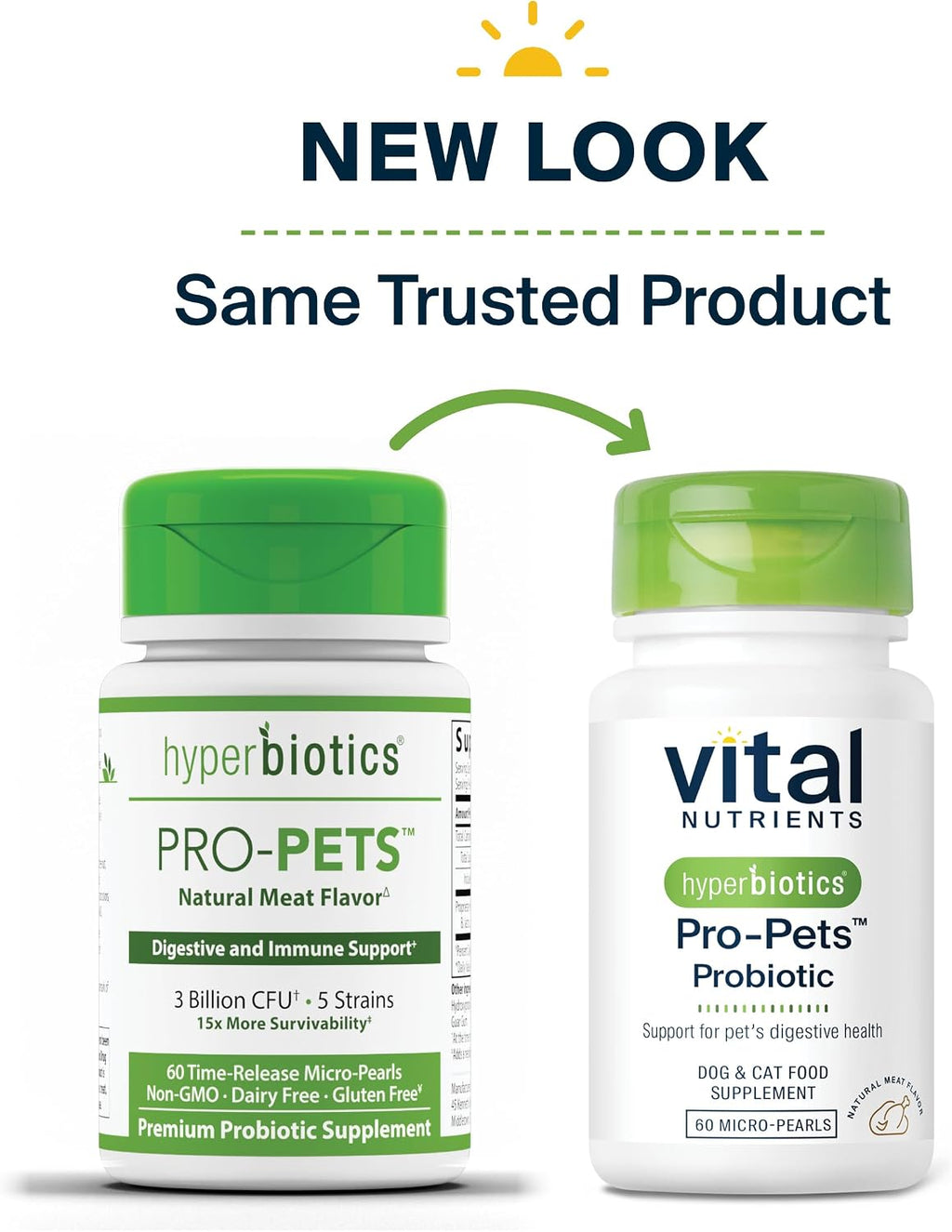 Hyperbiotics Pro Pets Probiotics for Dogs & Cats | Digestive & Immune Health | Meat Flavored | 60 Microtablets