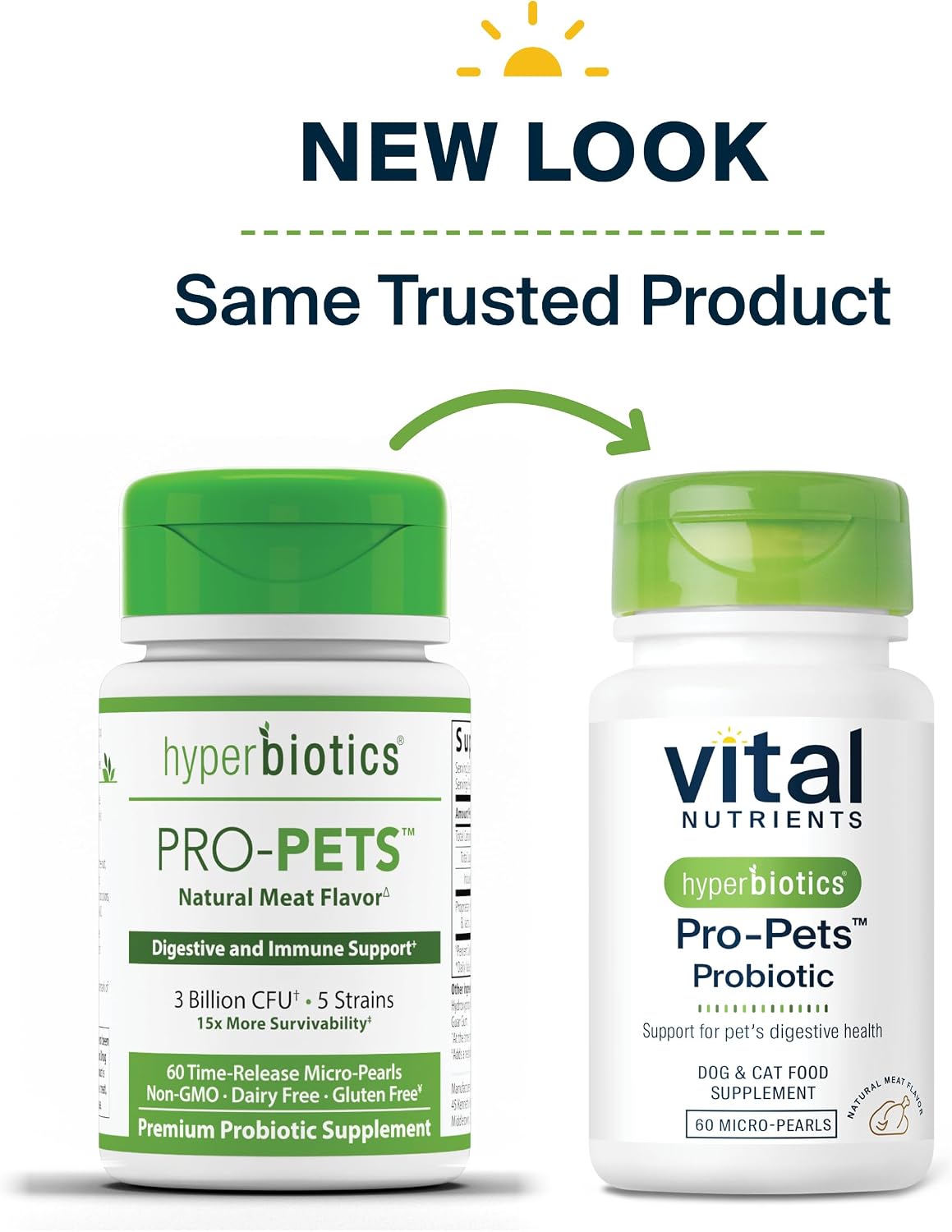 Hyperbiotics Pro Pets Probiotics for Dogs & Cats | Digestive & Immune Health | Meat Flavored | 60 Microtablets