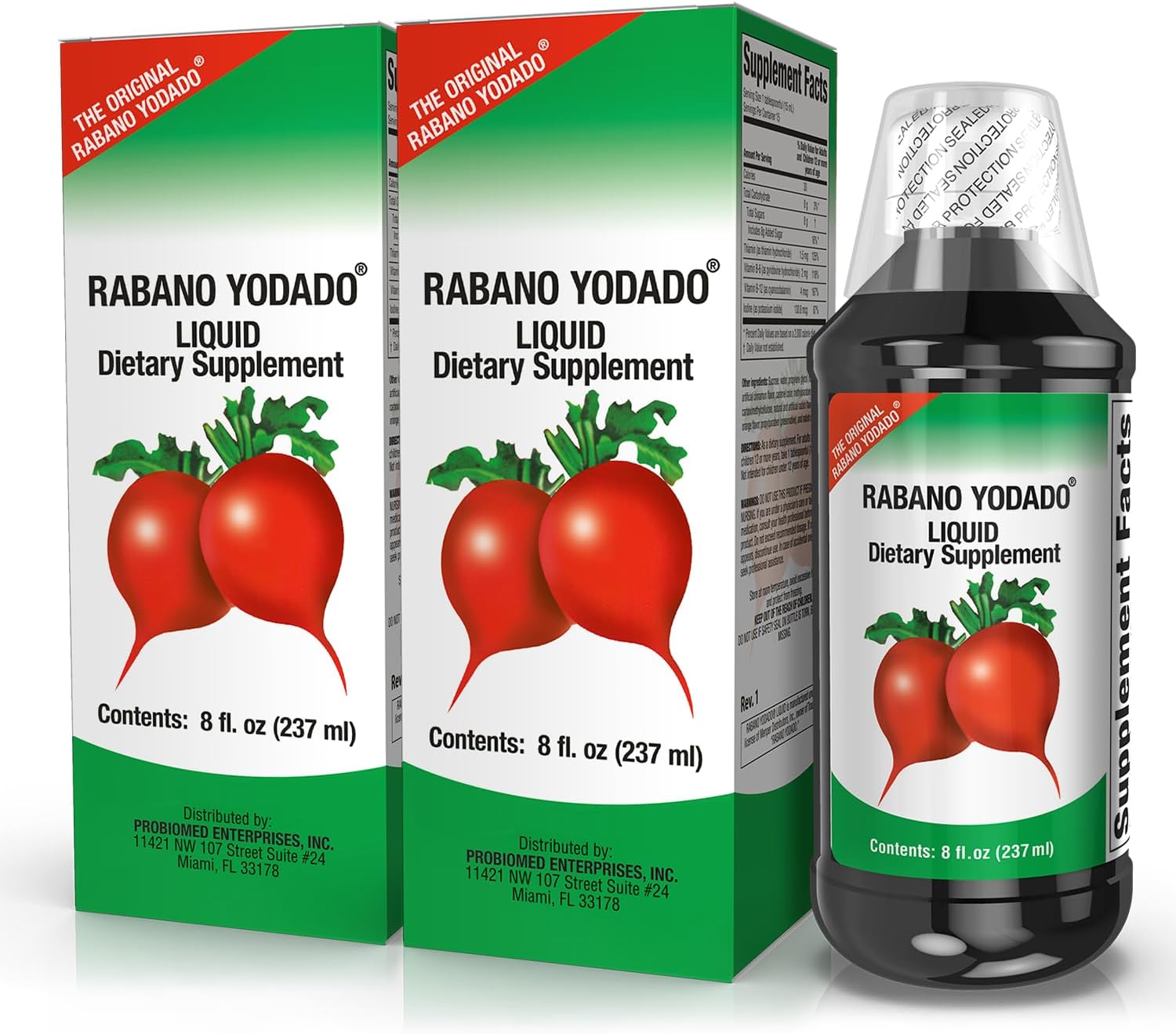 Rábano Yodado de El Salvador, 8 oz, Suplemento Alimenticio, Paquete de 2