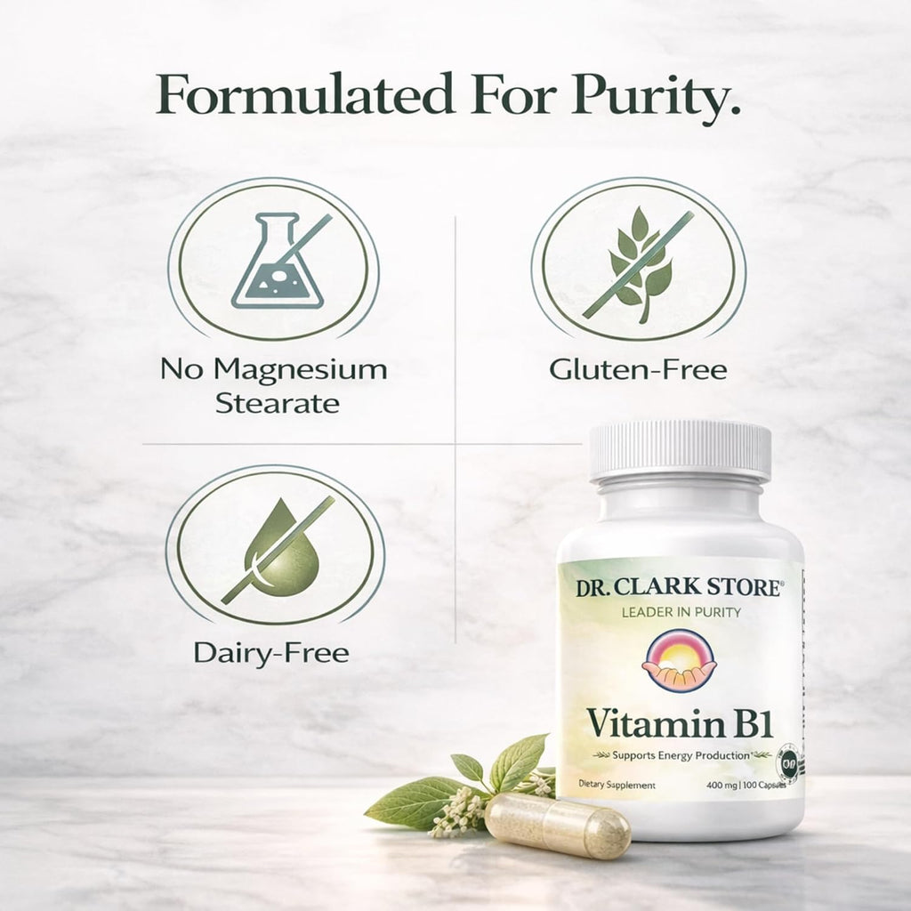 Dr. Clark Vitamin B1 Tiamina 400mg, 100 Cápsulas de Gelatina