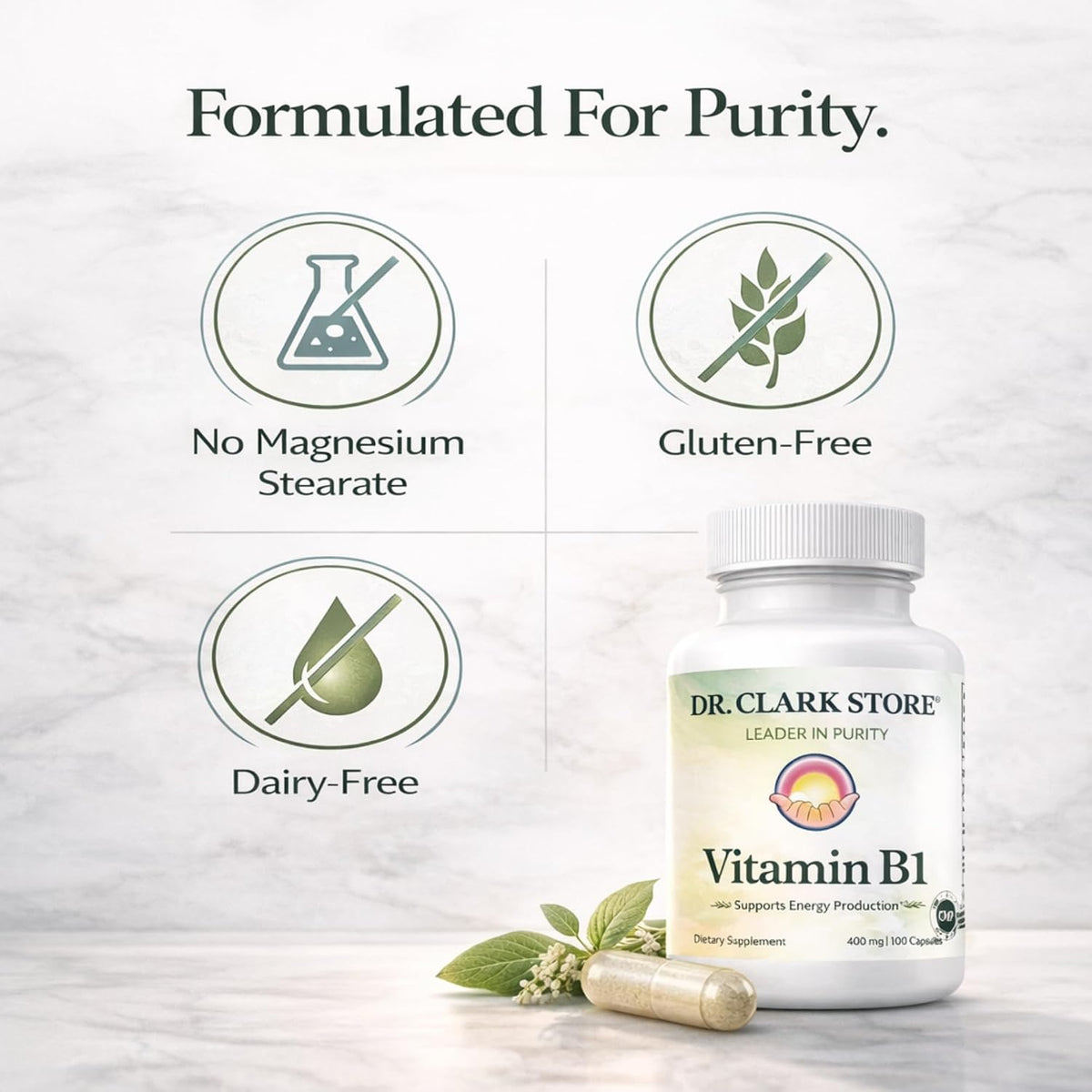 Dr. Clark Vitamin B1 Tiamina 400mg, 100 Cápsulas de Gelatina – Image 6