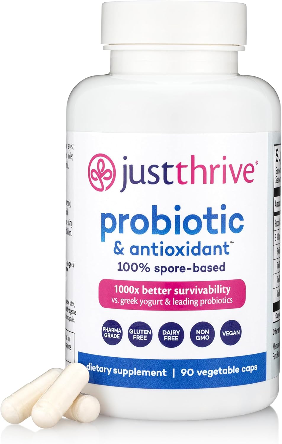 Just Thrive Probiótico y Antioxidante, 30 cápsulas