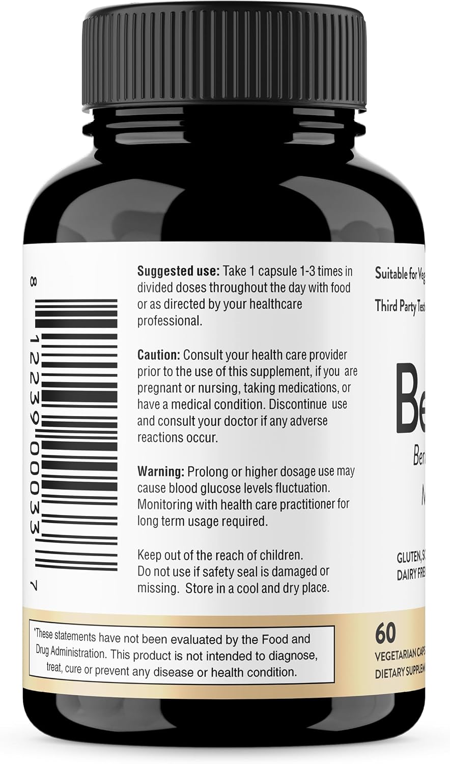 Sandhu's Berberina HCL 500mg por cápsula - 60 Cápsulas - Extracto de Berberis Aristata al 97% - Sin OGM, Vegetariano, Sin Gluten