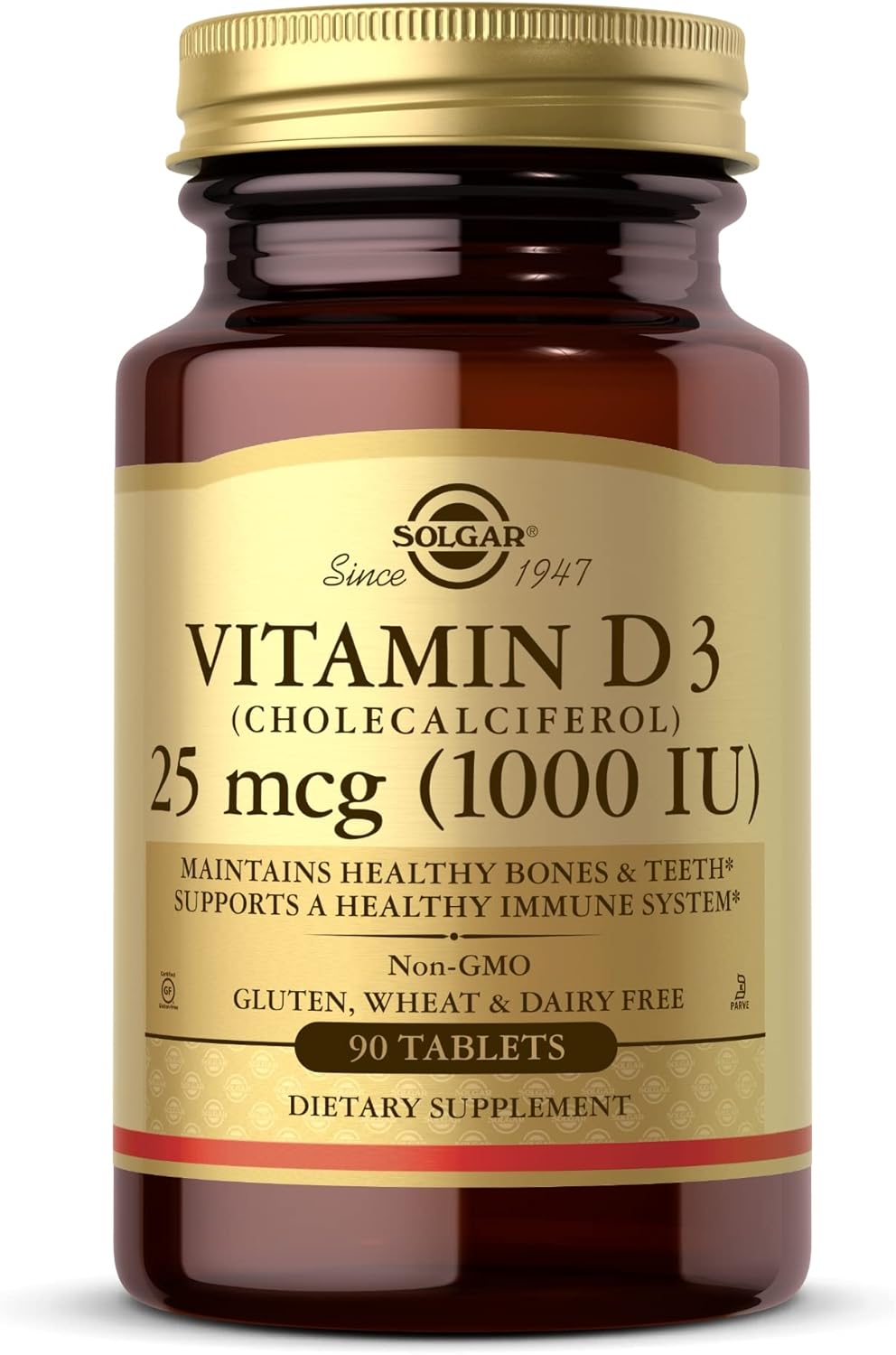 Solgar Vitamina D3 (Colecalciferol) 1000 UI, 90 Comprimidos