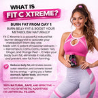 Fit C Xtreme Metabolism Support – Suplemento Herbal con Té Verde, Camu Camu y Jengibre – 60 Cápsulas