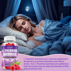 XIAAN Gominolas de L-Teanina 400mg para Calma y Relajación, Vegano, Orgánico, Sabor Frambuesa, 60 unidades